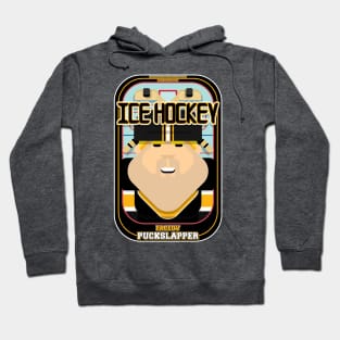 Ice Hockey Black and Yellow - Faceov Puckslapper - Sven version Hoodie